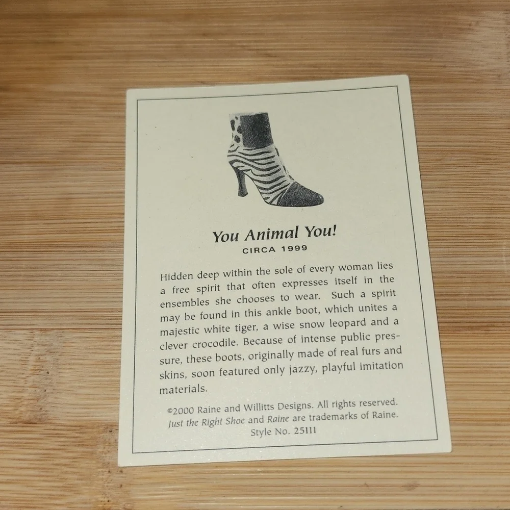Raine You Animal You Mini Shoe W/Box #25111 - Picture 4 of 6
